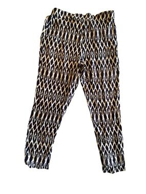 Young USA Ikat Print Lightweight Sheer Resort-wear Flowy Pants Beach Coverup M